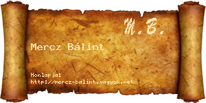 Mercz Bálint névjegykártya
